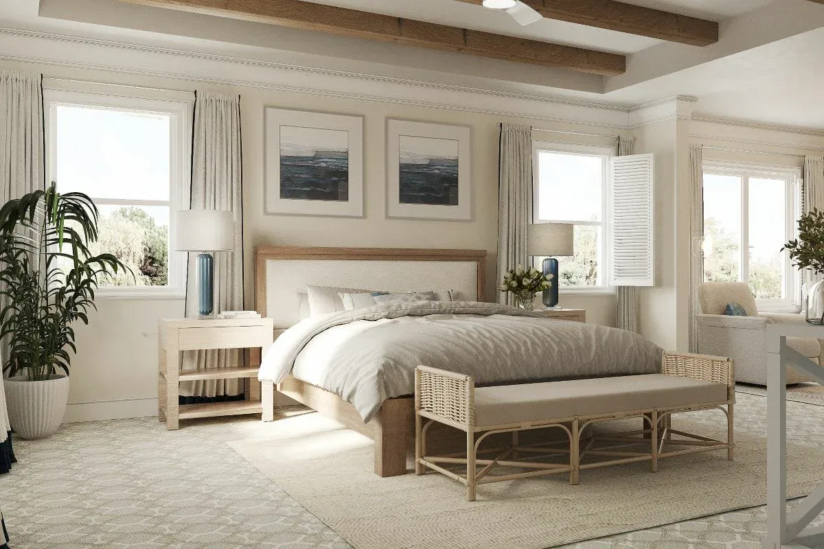 Sample bedroom in light beige